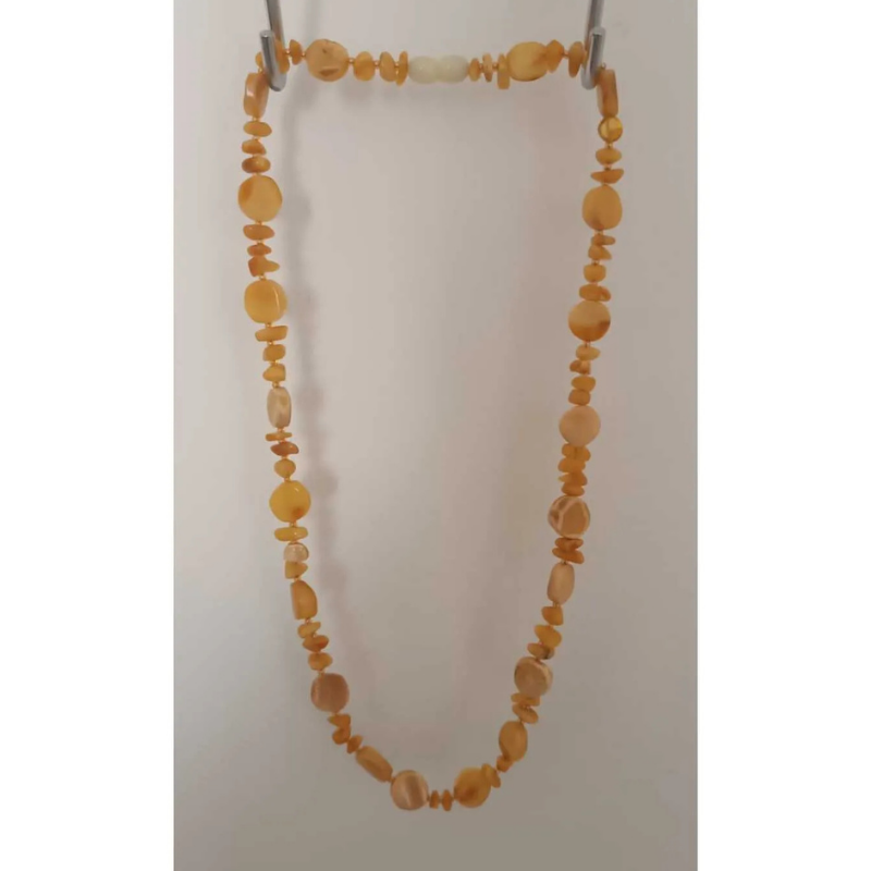 Unisex Doğal Büyük Taşlı Kehribar Kolye